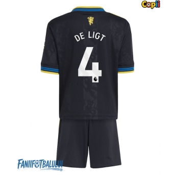 Manchester United Matthijs de Ligt #4 Echipament de Fotbal Replică 2025-26 Copii Treilea (+ Șorturi)